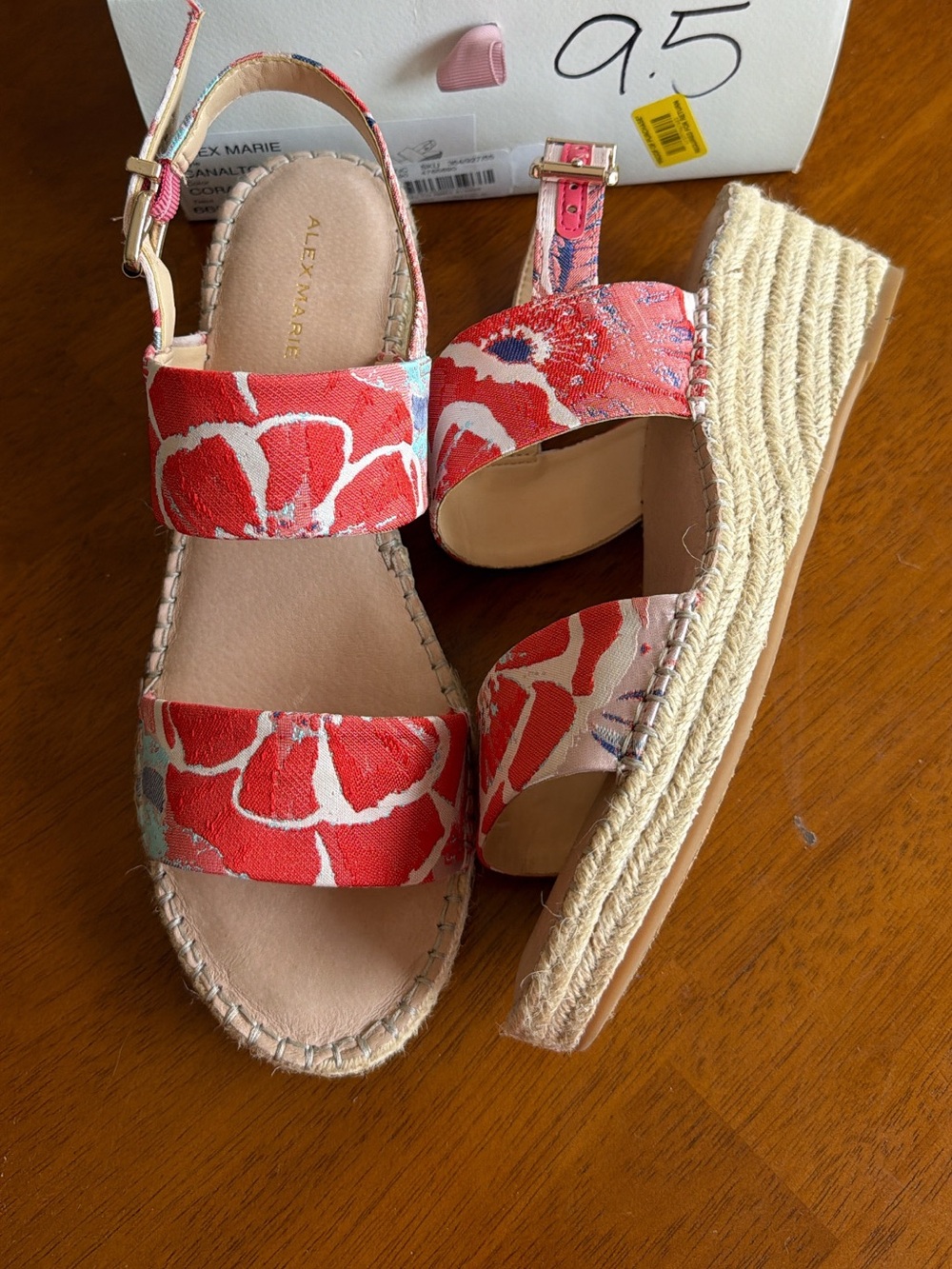 Alex Marie floral wedge sandals